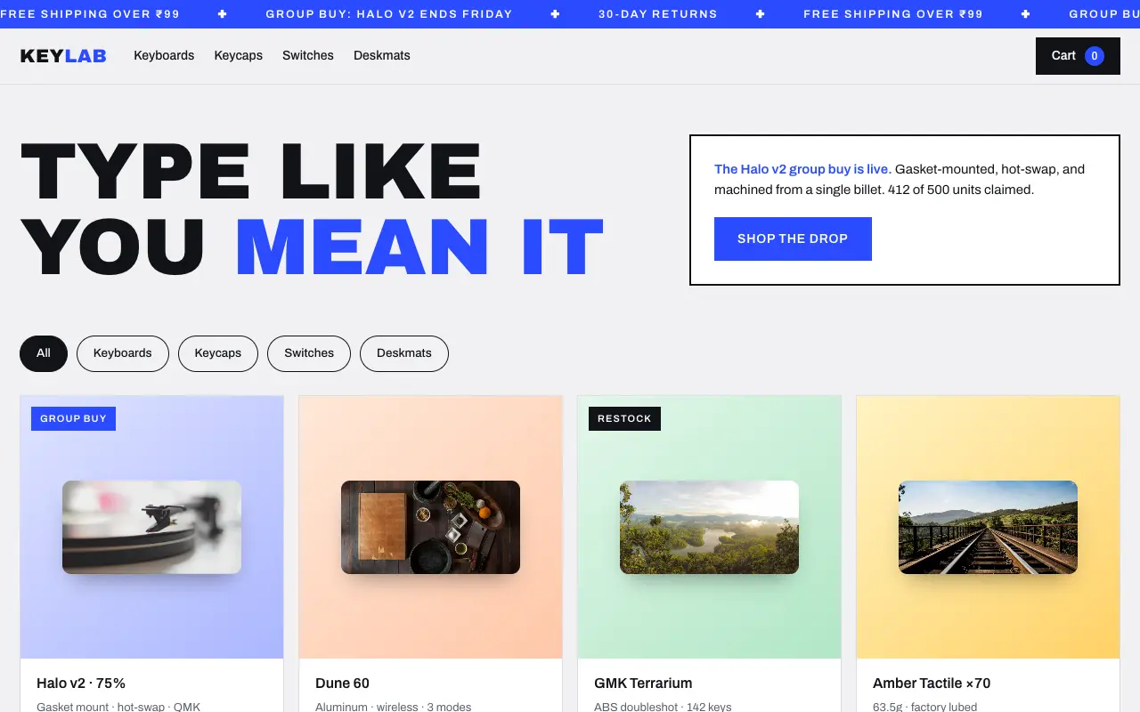 Keylab Commerce design preview