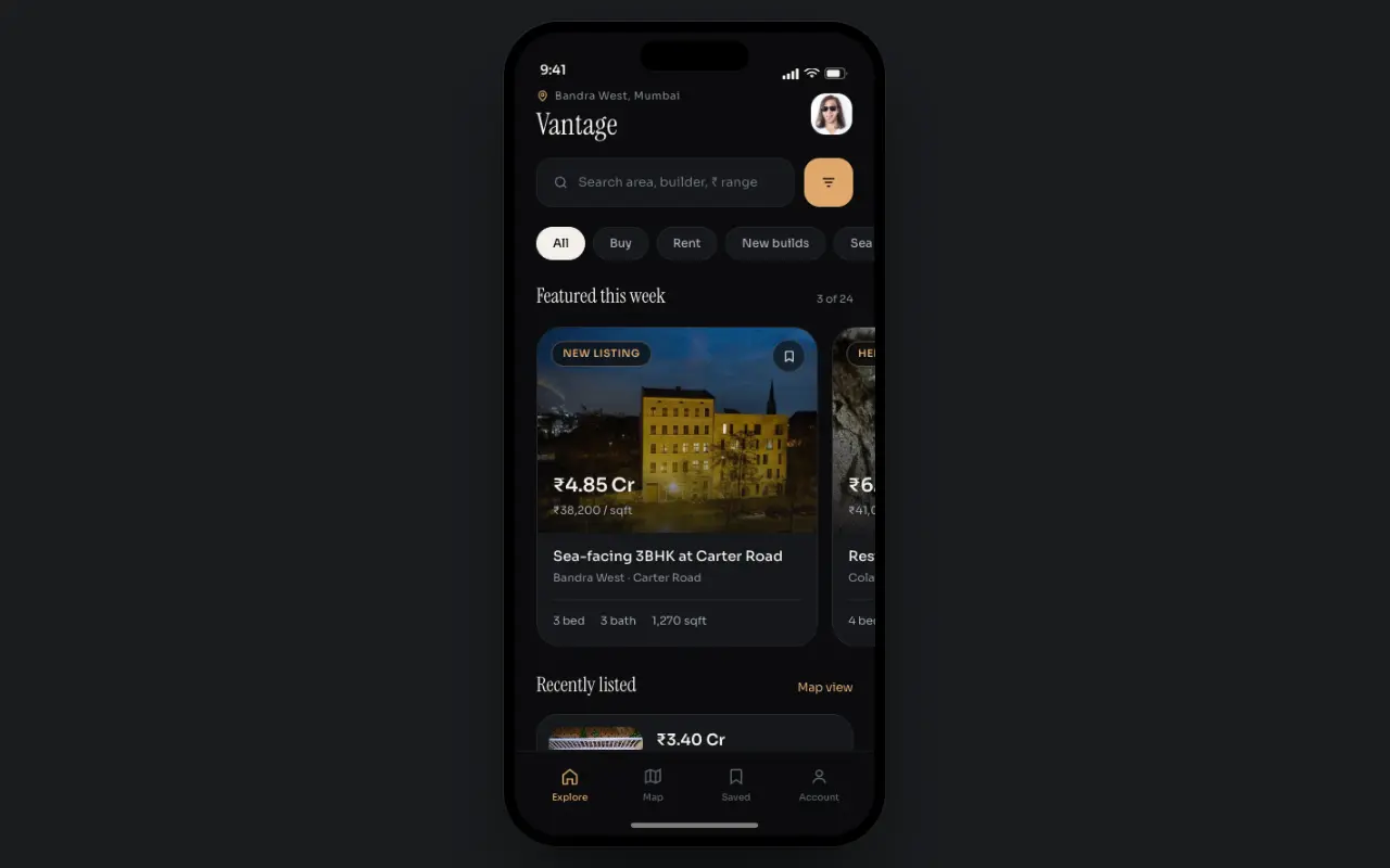 Vantage Real Estate design preview